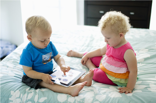 Grandparents Are Babysittint With Ipad